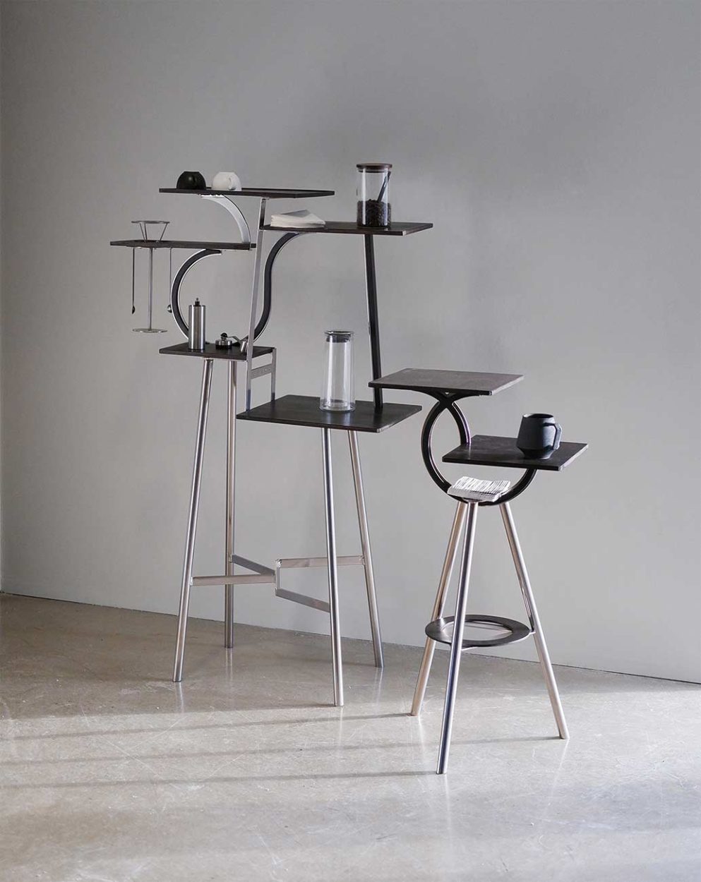 
Coffee Podium. 2023
Planar wood construction, welded steel, powder-coated finish
L76 × W51 × H137 cm
Nomaki Etsu © All rights reserved.
