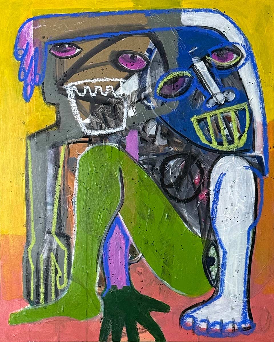 Top Left:
Series: Disembodied
Trance
Mixed media on Canvas
76 x 60 cm. 2025
Evens Arcelin ©
All rights reserved.