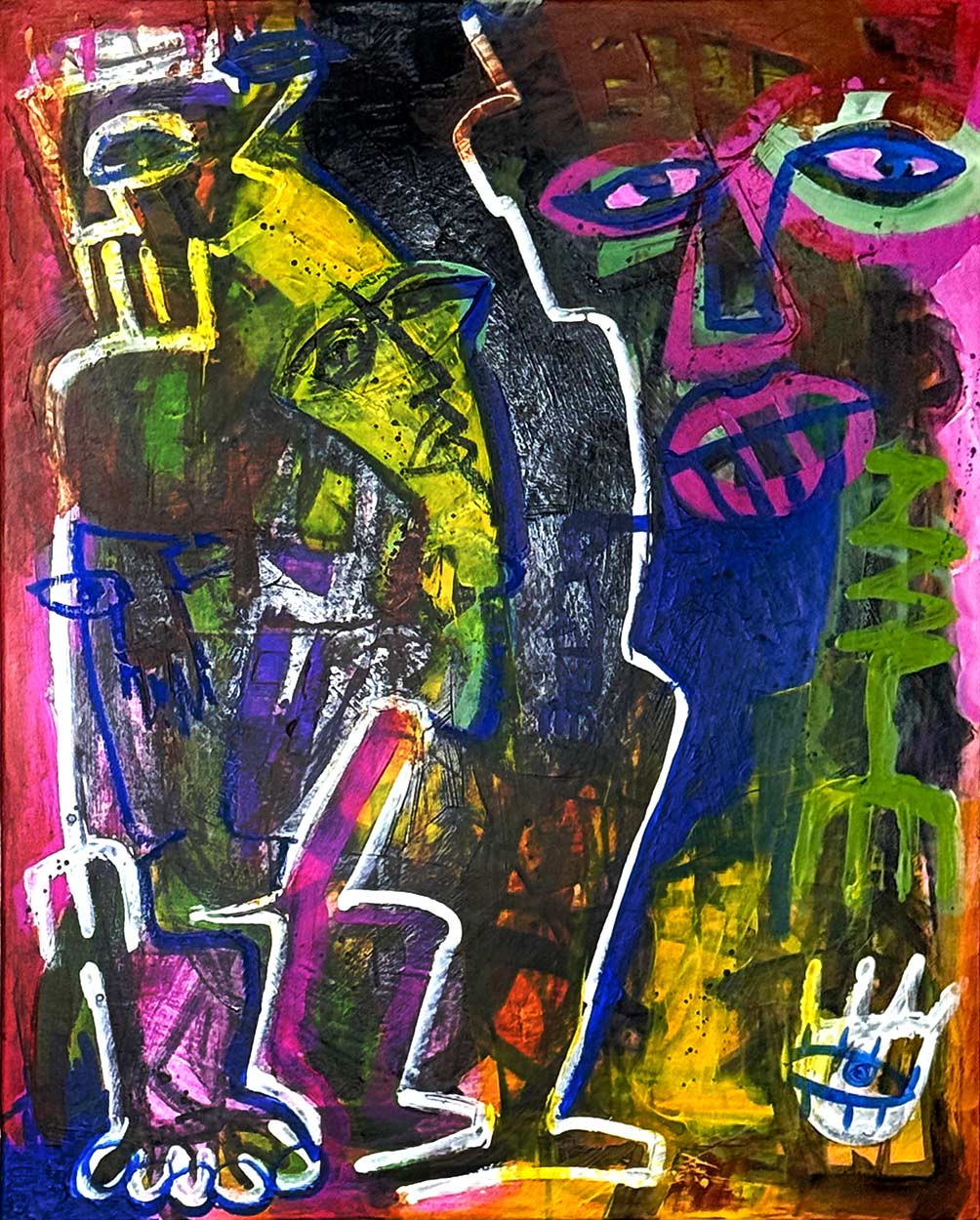 Series: Disembodied
Metamorphosis
Mixed media on Canvas 76 x 60 cm. 2025
Evens Arcelin © All rights reserved.