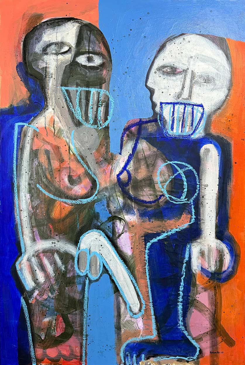 Series: The Living
Touch me
Mixed media on Canvas 91 x 60 cm. 2025
Evens Arcelin © All rights reserved.