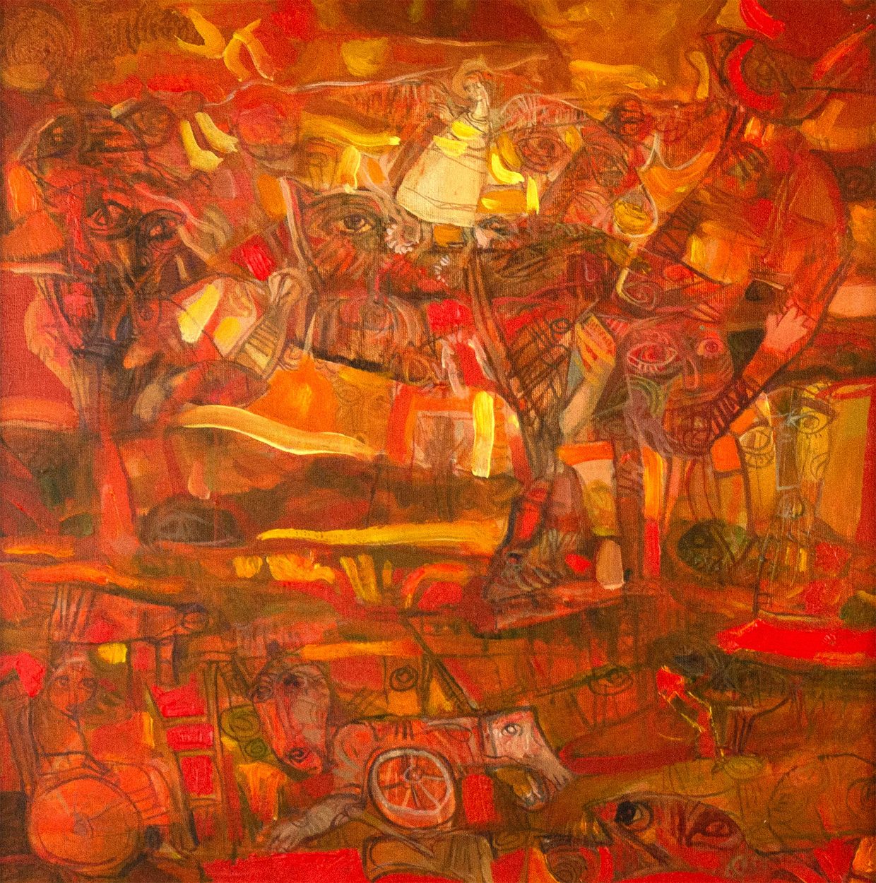 Folklore V. 2021
Natural pigments, oil on canvas. 50x50cm
Rossen Donchev  © 
All rights reserved.