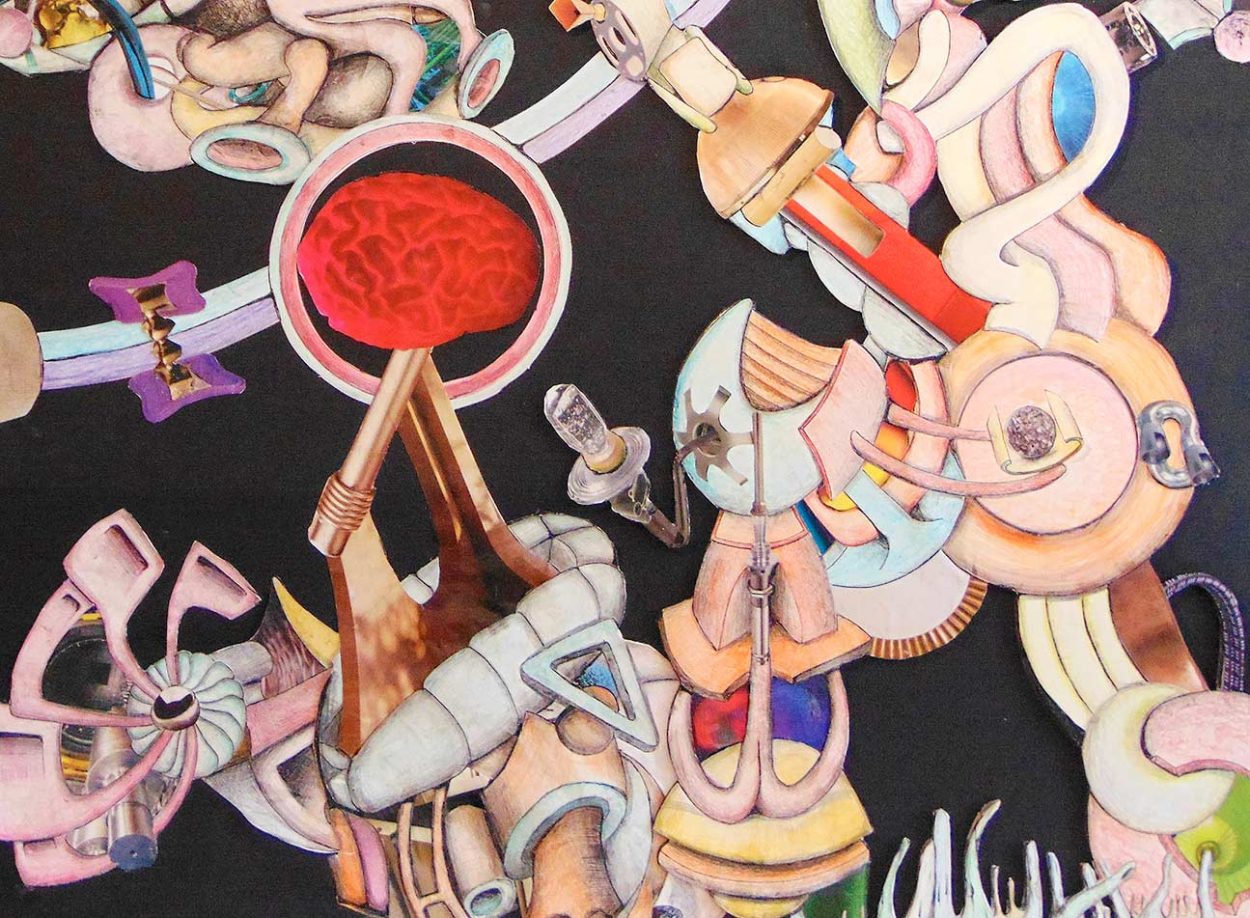 Wetware Dreams, 2022
Color pencil on paper/collage. 24x32 inches
Simon Berson © 
All rights reserved.