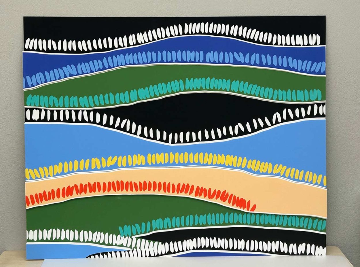 Korean Rice Fields. Macro photograph of rice, digitally edited. Collage of fine art prints with a 3D effect. 100 × 80 cm, 2026.
Isabella Richter © All rights reserved. 
