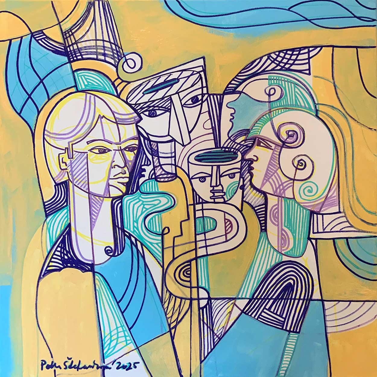 Project: Dialogue & Free Mind
Dialogue, 2025
Acrylics on canvas, 60x60cm
Petra Stefankova © All rights reserved.