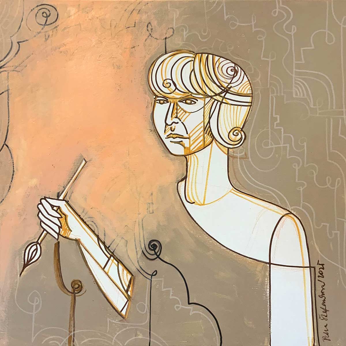 Project: Dialogue & Free Mind
Painter, 2025
Acrylics on canvas, 60x60cm
Petra Stefankova © All rights reserved. 