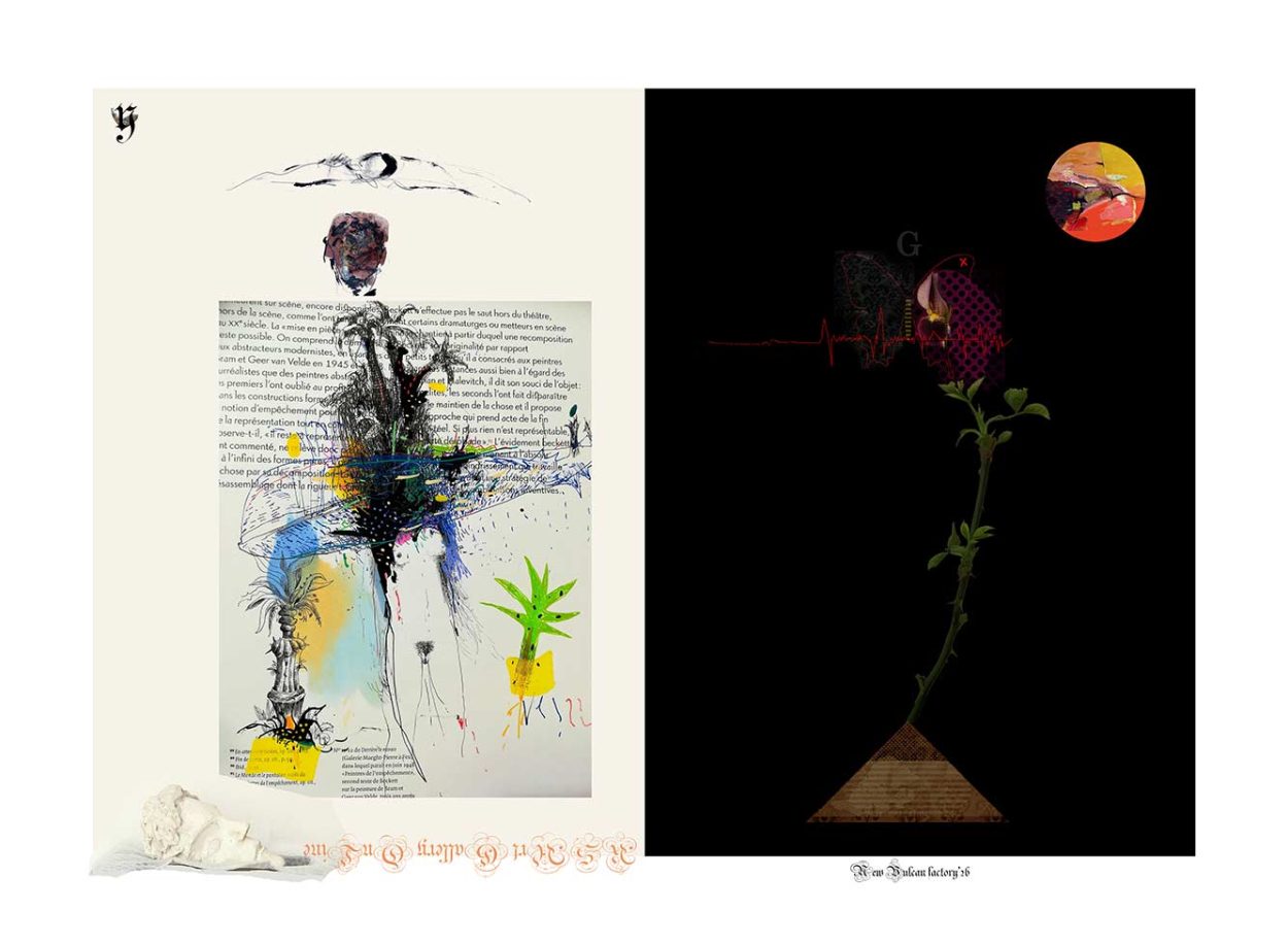 My back pages. 2026, Digital art. 
Quality print on carton. 33 x 45 cm. Limited edition. Signes and numbered 1/7. Rossen Stanoev / Veselin Damyanov - Ves / New Vulcan factory © 
All rights reserved.