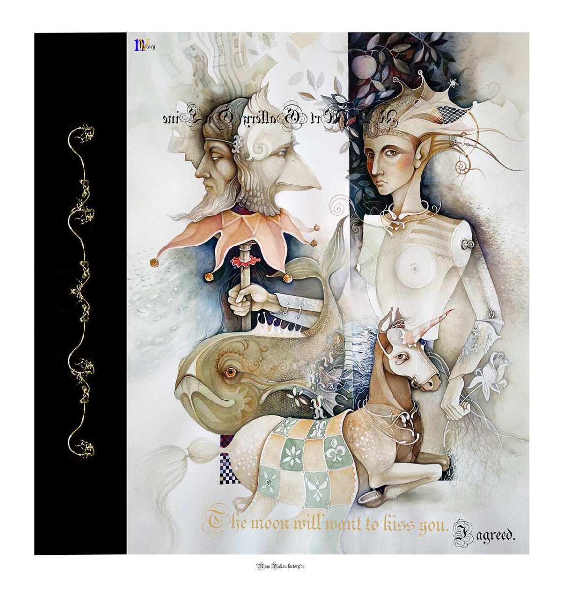 The moon will want to kiss you - 2025, Digital art. Quality print on carton. 
80 x 74 cm. Limited edition. 
Signes and numbered 1/7. 
Rossen Stanoev/ Rado Galaganov / New Vulcan factory © All rights reserved.