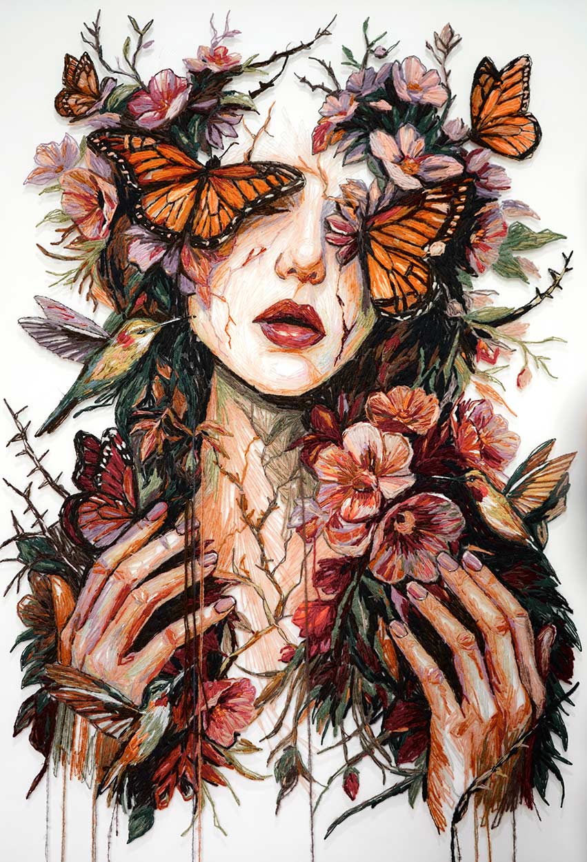 The Inner Garden. 2026
Hand embroidery, thread on tulle
140 × 175 cm
Kathrin Marchenko ©
All rights reserved.