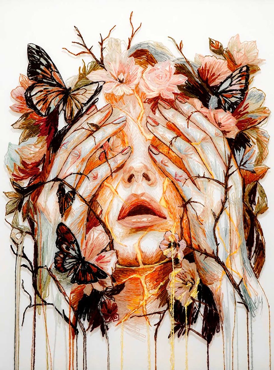 Inherited Light. 2026
Hand embroidery, thread on tulle
134 × 168 cm
Kathrin Marchenko © All rights reserved.