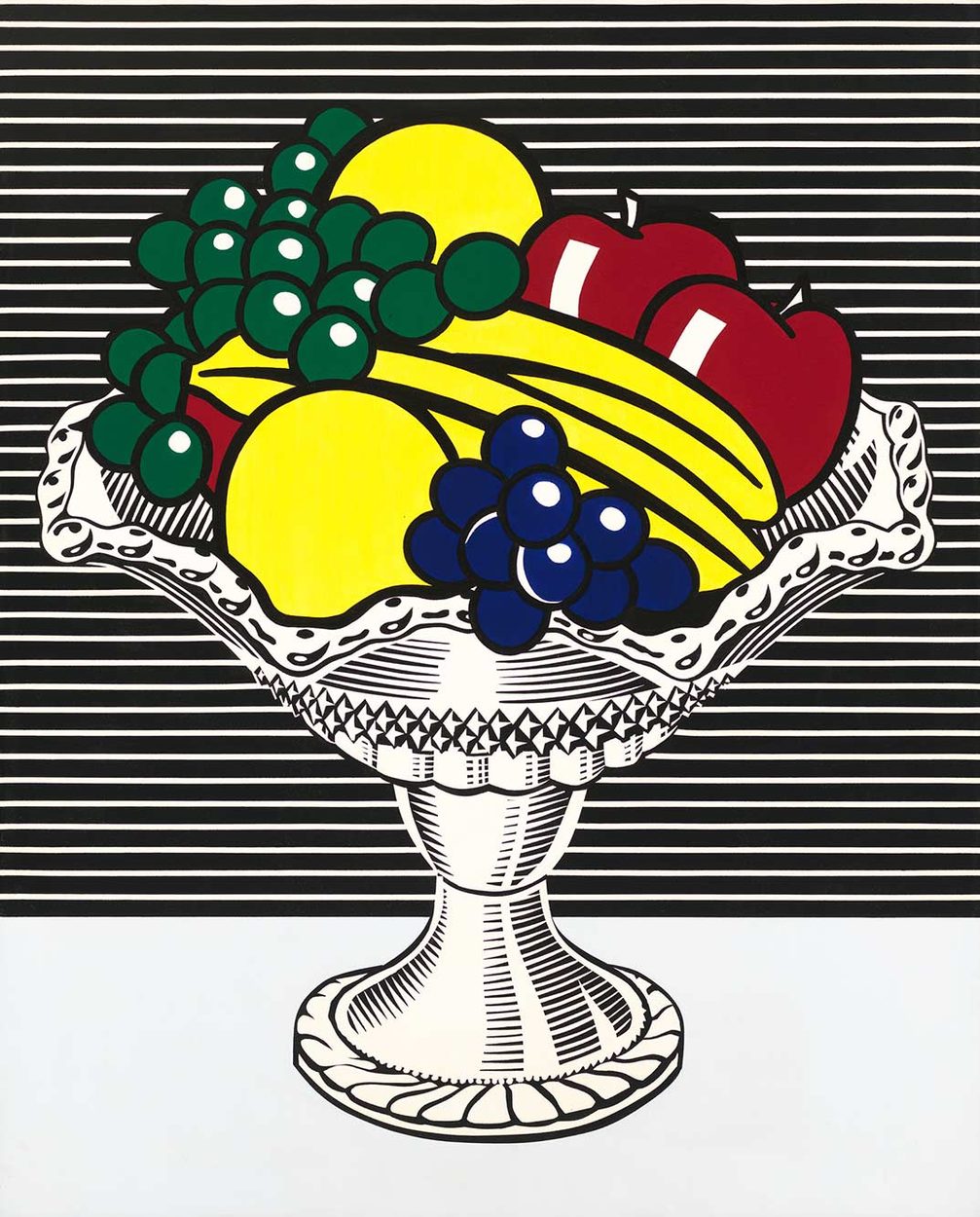 Roy Lichtenstein, 
Still Life with Crystal
Bowl, 1972. 
Oil and acrylic on canvas, 
52 × 42 in. (132.1 × 106.7 cm). 
Whitney Museum of American Art, New York; purchase with funds from Frances and
Sydney Lewis 77.64. © Estate of Roy Lichtenstein/DACS 2026
